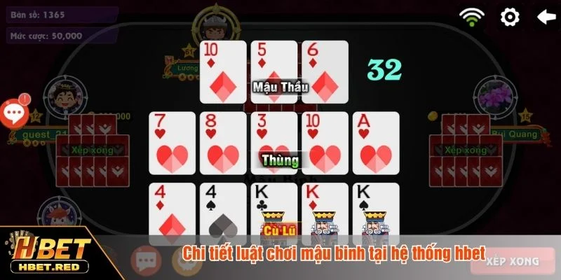 Luật chơi mậu binh chi tiết tại HBET